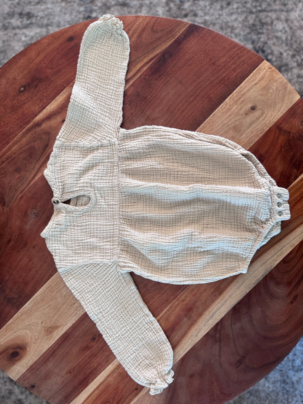 Kids Cream Gauze One-Piece Romper